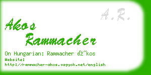 akos rammacher business card